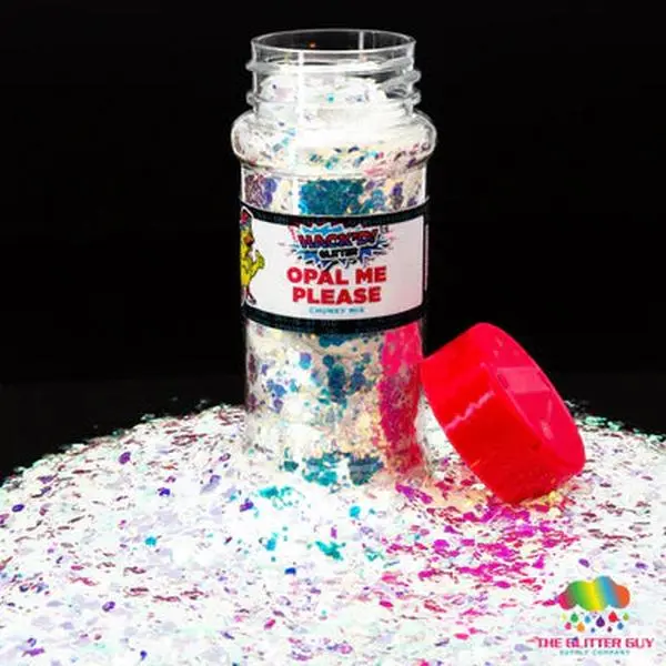 The Glitter Guy Opal Me Please Chunky, Iridescent, Hex Cut Nail Art Decoration & Accessory, Iridescent Glitter, Hex Cut Glitter