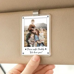Custom Photo Car Visor Clip, Fathers Day Gift for Dad, Dad Gifts from Kids, Personalized Gift for Grandpa, Dad Birthday Gifts