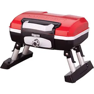 Cuisinart Petit Gourmet Portable Tabletop Outdoor LP Gas Grill in Red/Black