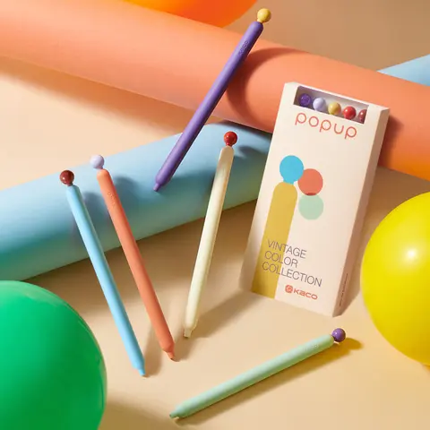 KACO POPUP Unique Gel Pens, 10/15 Pieces, 0.5 mm Black Ink, Quick Drying, Cute Aesthetic Stationery for Journaling Note Taking, Gifting, Office Writing Tools, Unique Pens, BackToSchool