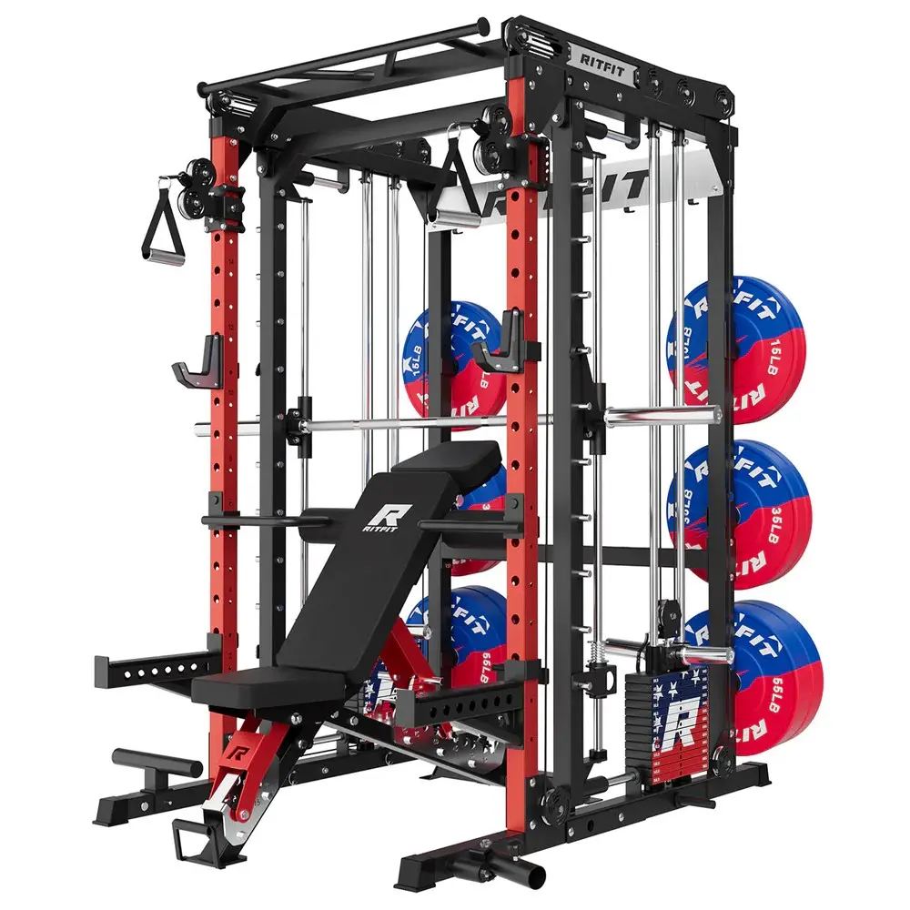 Red M2 3D Pro with bench and 370lb plates