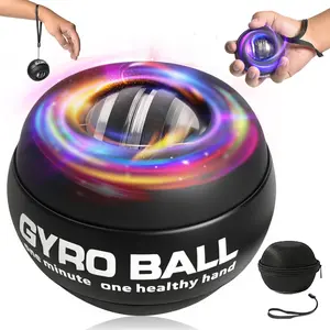 Gyroball,Wrist Exerciser Ball, 5 Level Resistance/LightControl, Gyroscopic Forearm Trainer, Strengthening Wrist,Arms,Fingers,(Metal Matte ),gyro ball