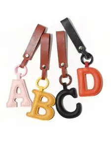 1/20pcs Stylish PU Leather Letter Keychain - 26 Letter Pendants Car Key Chain Bag Accessories - Valentine's Day Gift Birthday Gift Name Abbreviation Pendant Women's Keychain Alphabet Keychain