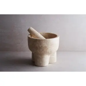 Marble Mortar & Pestle - Cream