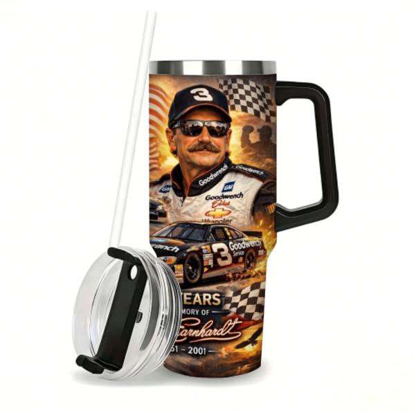 Dale Tumbler 20oz 40oz, Dale 25 years memories Tumblers, Travel Mug with Handle and Straw, Gift For Racing Fans Water Bottles Drinkware Flasks, 4th Of July Bottled