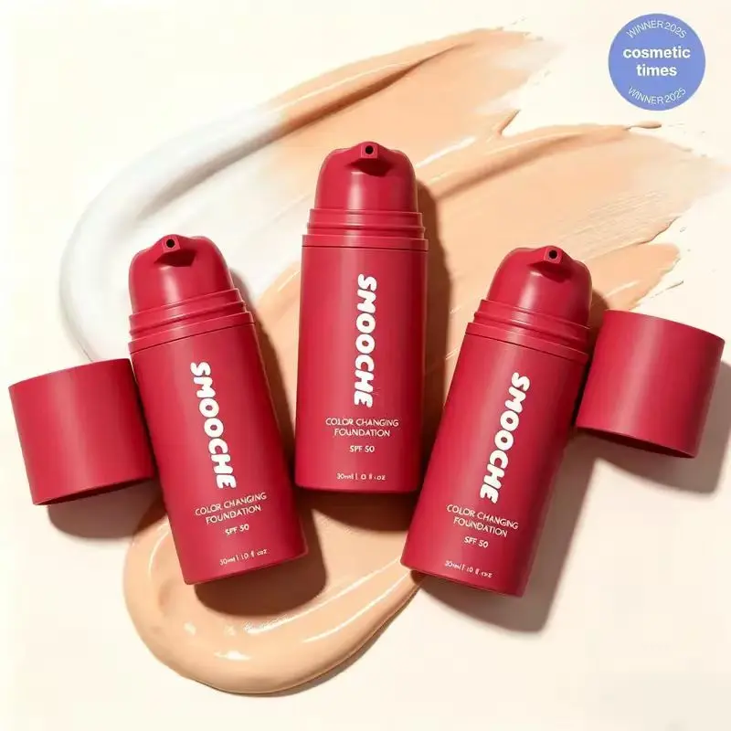 3 Pack SMOOCHE Color Changing Foundation SPF30, Long Lasting Moisturizing Liquid Foundation, Natural Skin Tone Matching Makeup Base
