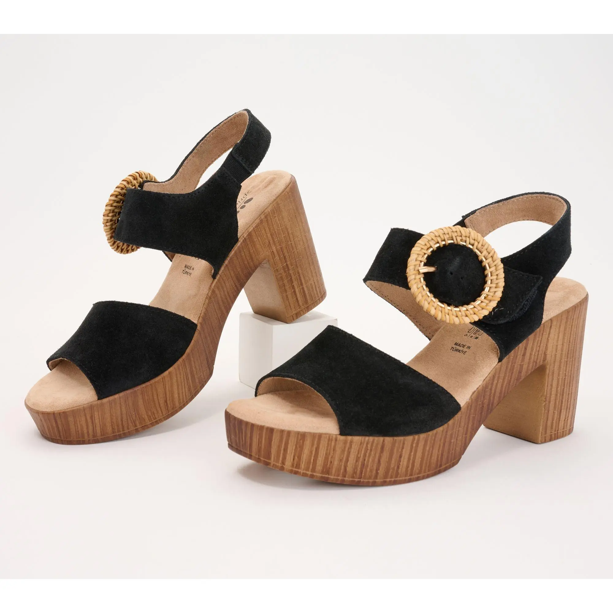 Spring Step Leather Heeled Sandals - Gamona