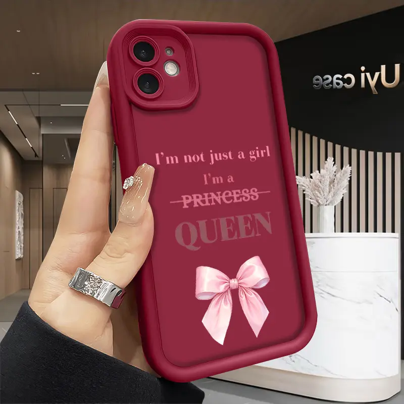 Pink Pattern Silicone Drop-Proof Shockproof Phone Case for iPhone 17 Pro Max,16,16e,15,14 Plus,13,12 Mini,11,Air,X&XS - Customized, Non-Slip, Yellowing-Resistant, TPU Material, Lens Protection, Durable Soft Cover, 2D Printing Device Accessory Gift