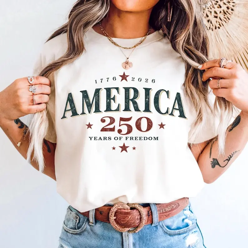 Retro Usa 250th Anniversary 2026 T-shirt, 250 Years Of America Patriotic Graphic 4th Of July Shirt, Usa Patriot 1776  T-shirt, Gift For Her, Him, Unisex Graphic Top Streetwear