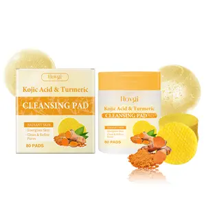 Hoygi Turmeric Curcumin Cleansing Cotton Pads Gentle Cleansing and Moisturizing Refreshing Facial Care Pore Cleansing Cotton Pads