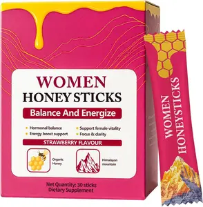 Bloomin Honey Sticks Shilajit for Women, Strawberry Honeysticks, Natural Energy & Vitality Booster with Shatavari & Saffron for Hormonal Balance, Focus & Stamina | 30 Sticks (1)