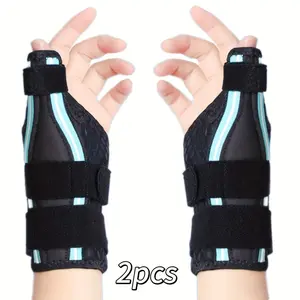 2 Pcs Adjustable Wrist and Thumb Support Brace, Wrist Joint Wrap Fixed Support Sleeve, Fits Left or Right Hand, Provides Firm Support for Wrist Relief and Daily Protection