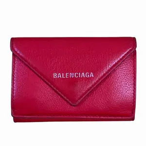 Pre-owned Balenciaga Calfskin Small Leather Goods Papier Mini Wallet Leather Wallet