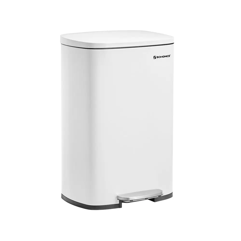 SONGMICS Trash Can, Stainless Steel Kitchen Garbage Can, Recycling or Waste Bin, Soft Close, Step-On Pedal, Removable Inner Bucket SONGMICS Trash Can, Stainless Steel Kitchen Garbage Can, Recycling or Waste Bin, Soft Close, Step-On Pedal, Removable Inner Bucket