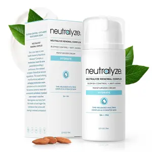 Neutralyze Renewal Complex Acne Moisturizer - Time Released 2% Mandelic Acid & Salicylic Acid - Moisturizer for Acne Prone Skin (90+ Day)