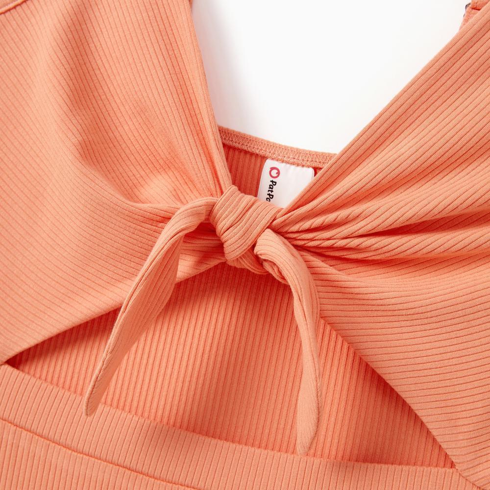 PatPat PatPat Family Matching Colorblock Cotton TeePatPat Family Matching Colorblock Cotton Tee or Flora Print  Strap Body-con Dress or Mesh Splicing Dress,