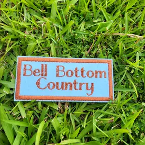 Bell Bottom Country embroidered iron on patch. embroidery