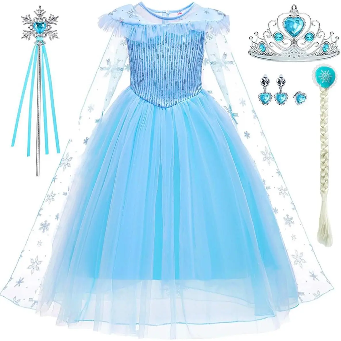 L-HDW019 Elsa Costume for Girls Toddler Elsa Dress Princess Halloween Birthday Outfit Blue Party Dress up with Accessories - TikTok Shop L-HDW019 Elsa Costume for Girls Toddler Elsa Dress Princess Halloween Birthday Outfit Blue Party Dress up with Accessories - TikTok Shop