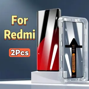 Redmi Phone Screen Protector Film, Tempered Glass Film 2 Pack, 9h Hardness, No Bubbles, No Dust, Durable and Clear Protection