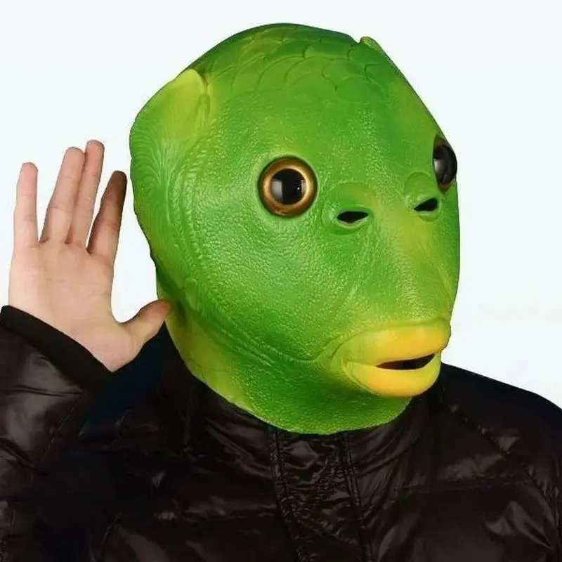 Green Fish Mask Monster Fish Head