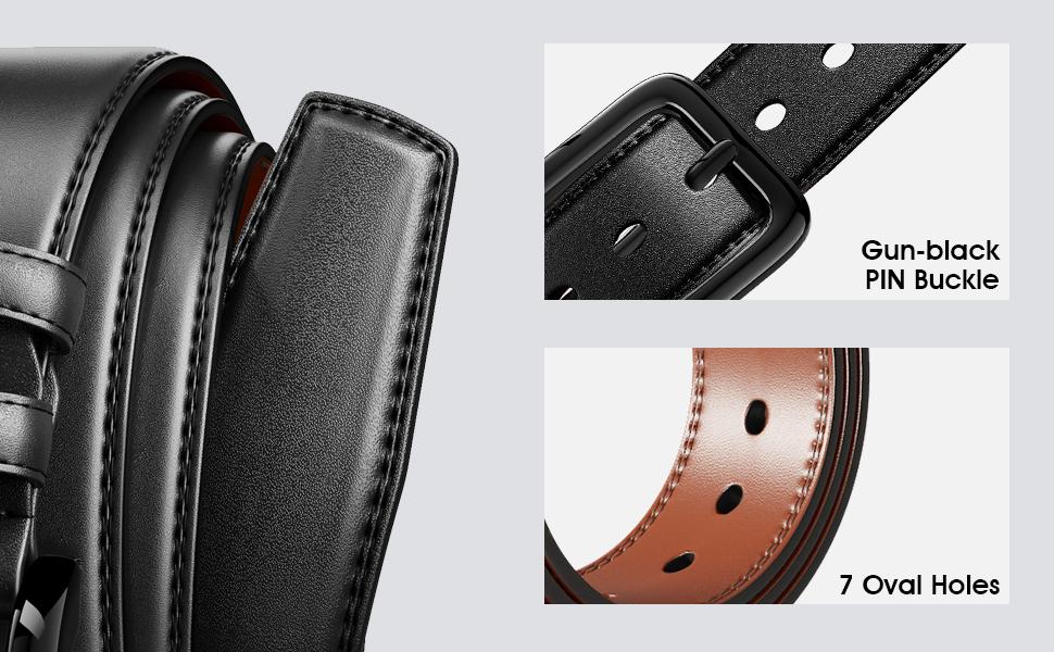 Leather ress Belts for Men,Casual Business Wearing for Jeans,Suits, Belts Width 1 3/8"