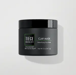 Tiege Hanley Mens Detoxifying Facial Clay Mask, 2 Oz (1-Pack) - Charcoal Face Mask for Deep Pore Cleansing and Oil Control