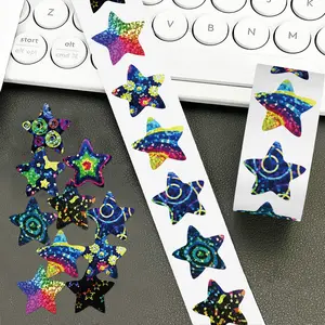 500 Sheets/roll of New Sparkly Star Stickers, Sealing Stickers for Mugs, Laptops, Suitcases, DIY Notebook Decorations, Birthday Gifts, Self Adhesive Stickers