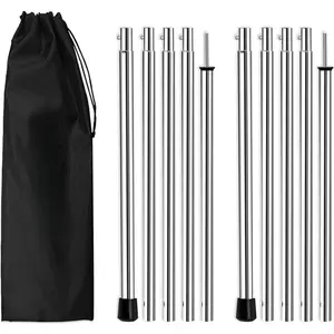Telescoping Tent Poles Adjustable Tarp Poles Camping Stainless Steel Lightweight Tent Poles for  Sun Sails Canopy Awning Shelter Backpacking Hiking 78 in Set of 2