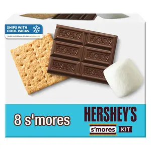 HERSHEY'S S'mores Kit Box with Graham Crackers, Chocolate & Marshmallows, 14 oz, Makes 8 S'mores