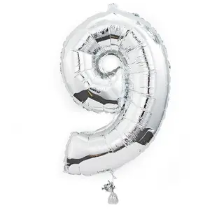 9-Shaped Number 34" Mylar Balloon