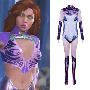 anime teen titan Cosplay Costume - Starfire Bodysuit for Comic Con & Halloween
