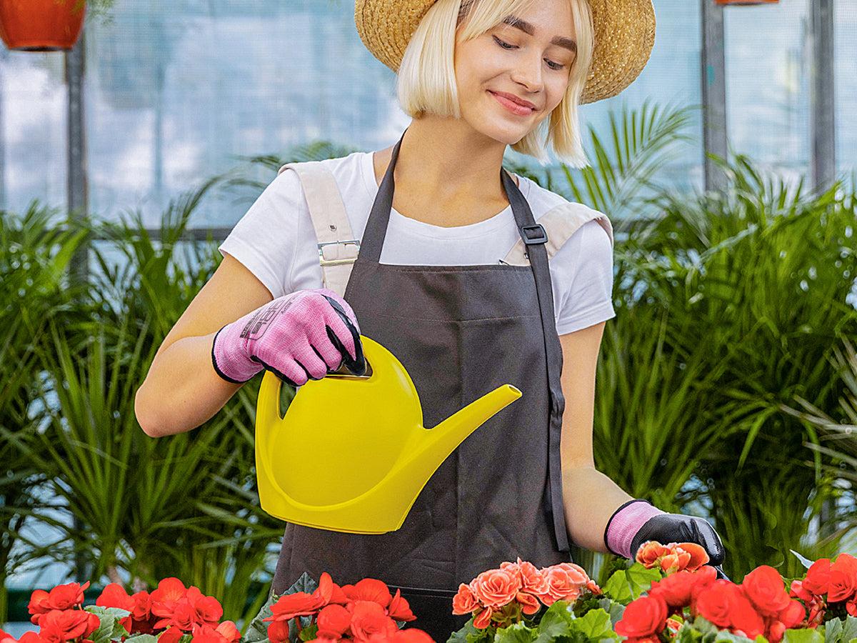 COOLJOB 10 Pairs Nitrile Dipped Safety Work Gloves with Grip, Non-slip Rubber Coated Bulk Garden Gloves(Pink&Purple)