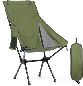 Ultra Light High Back Camping Chair | Portable Folding Outdoor Chair with Side Pocket for Camping, Hiking, Beach
