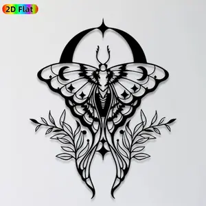 1pc Moth Metal Wall Art,Moth Statue Mural, Ideal Gift for New Year, Easter, Moth Decor Enthusiasts, Rust-Resistant Metal Wall Decor Wall Sculptures, Perfect for Indoor Wall & Outdoor Fence, Unique Home Decor