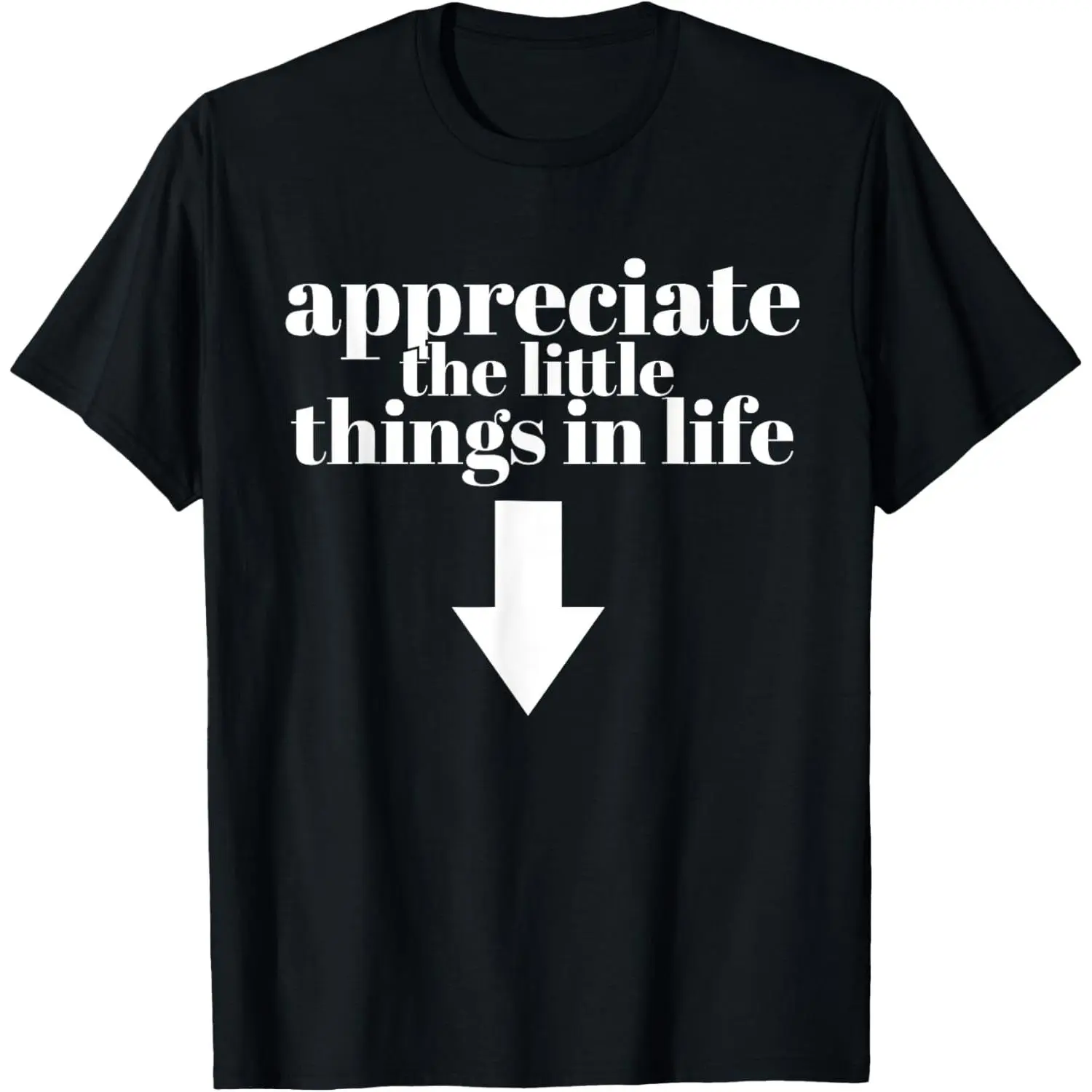 Appreciate The Little Things In Life Arrow Funny Adult Joke T-Shirt made in USA, Adult funny T-shirt, Gift for Woman and Man