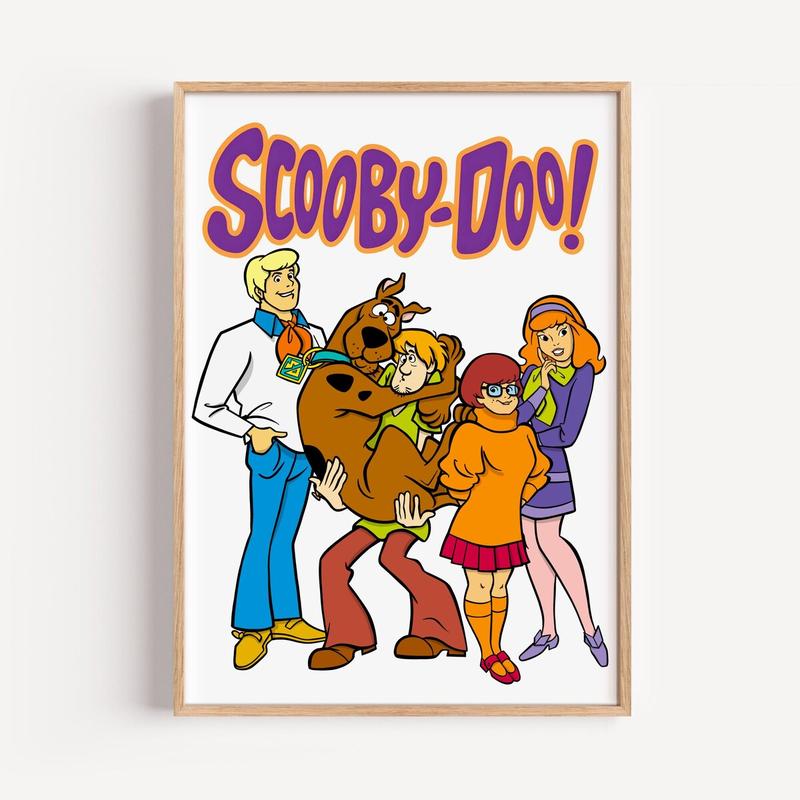 Unframed, Room Decor, Mystery inc 80s 90s Nostalgia, Retro Cartoon Wall Art, Scooby-doo Poster  – 5 Size, 8x12 to 27x40 inch