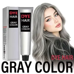 Silver Gray Hair Dye Cream 2pcs, Natural Gray Hair Color for All Hair Types, Professional Hair Coloring Treatment, Instant Silver Tone, Long-Lasting Unisex Fashion Hair Dye