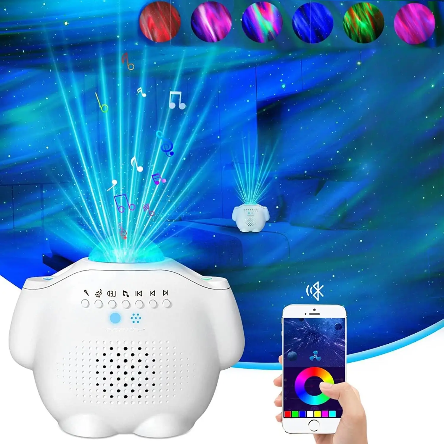 Essential Halloween Decorations!Galaxy Projector Star Projector for Kids Adults, App Control Northern Light Projector with 16 Soothing Sounds, Bluetoo