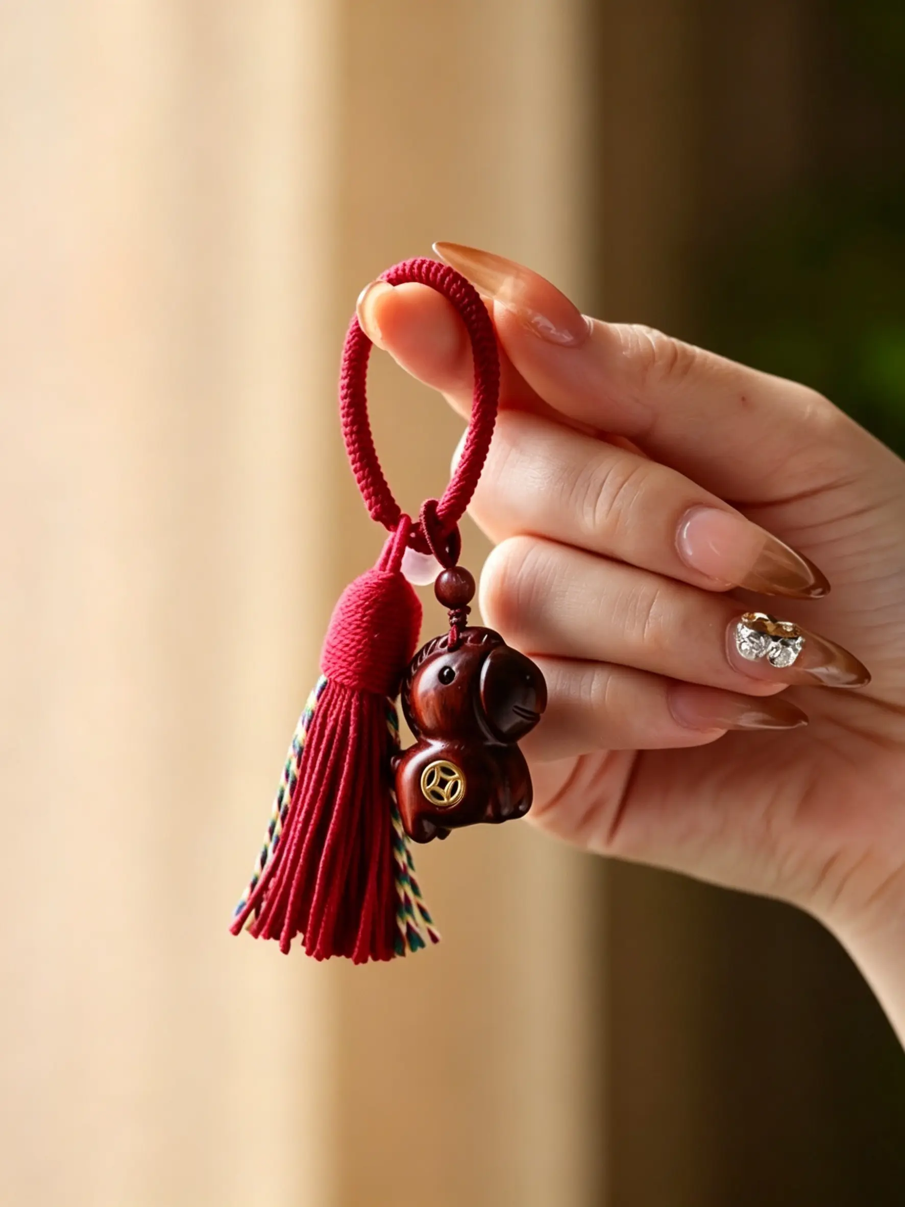 Wooden Pony Tassel Bag Charm Multiple Colors Available Hand-Carved 3d Design: Adorable Little Pony Retro & Soothing Niche & Sophisticated Resistant To Cracking And Fading For Bags, Keys, And Cars