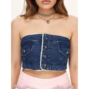 Cider Total Diva Denim Tube Top