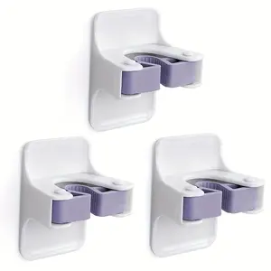 Broom Holder, Sturdy Broom Holder Wall Mount, Broom Gripper Holds Self Adhesive No Drilling Super Anti-Slip, Broom And Dustpan Hanger