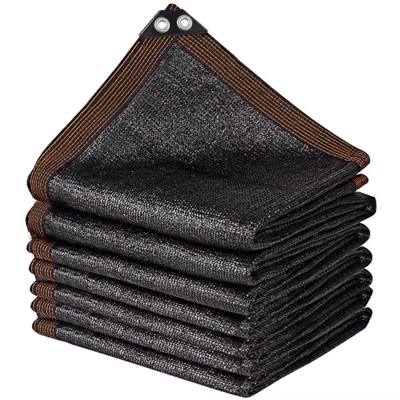 Black 93% Blackout Mesh Shade Cloth - 10x13ft UV-Resistant Sun Protection Shade Net with Reinforced Rivets, UV Prevention Sunshade Canopy Attachment for Outdoor Camping, Garden