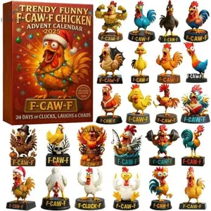 3D Trendy Fun Rooster Year Calendar, Christmas Countdown Calendar Creative Holiday Gift, Unique Christmas Decoration, Wall Hanging Ornament