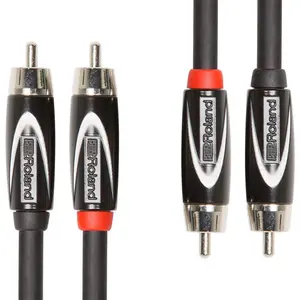Roland RCC-5-2R2R Black Series RCA to RCA Dual Interconnect Cable (5')