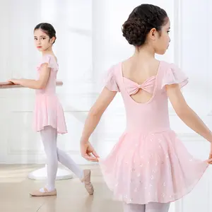 Dance Leotards for Girls Shiny Dresses Ballet Leotard Bow