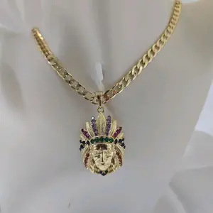 Cadena 250 y dije indio 095 Gold plated unisex