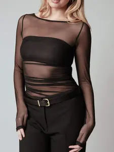 Mesh Bandeau Long Sleeve