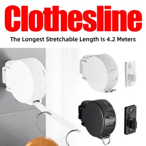 Thickened Telescopic Clothes Drying Rack, Rotating Windproof Clothes Hanger, 4.2 Meter Clothes Dryer, Clotheslines, Telescoping Clothes Line, Outdoor Clothes Drying, Telescopic Clothesline, Rotating Clothes Hanger, Telescoping Design, Durable Drying