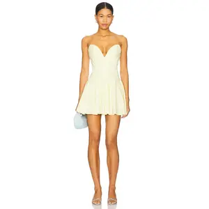 superdown Carmela Strapless Dress in Yellow