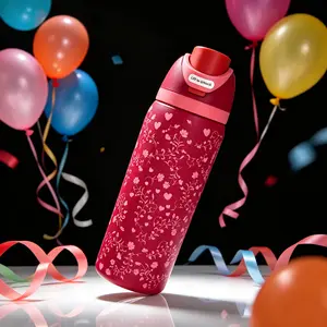 Owala FreeSip 32oz Insulated Water Bottle Special Edition Floral Heart Red 24hr Cold Leak Proof Stai